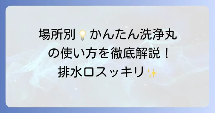 【場所別】かんたん洗浄丸の正しい使い方と手順
