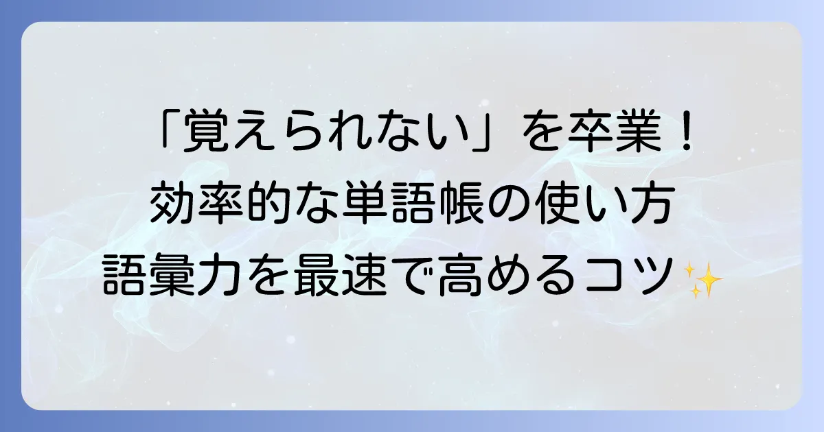 単語帳の使い方の徹底解説！効率的な暗記で語彙力を高める方法