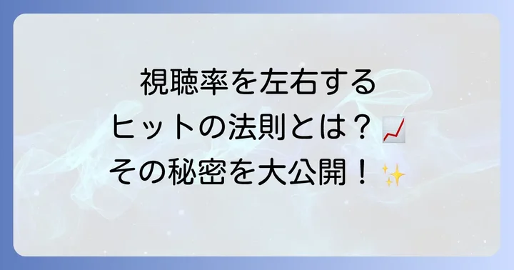 大河ドラマの視聴率に影響を与える要因