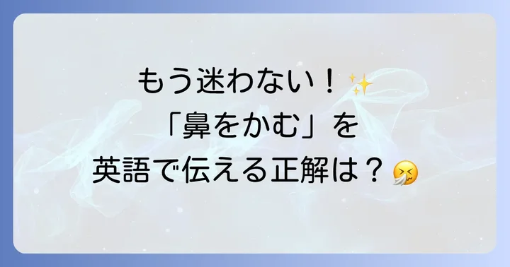 「鼻をかむ」の基本英語表現は「blow one's nose」
