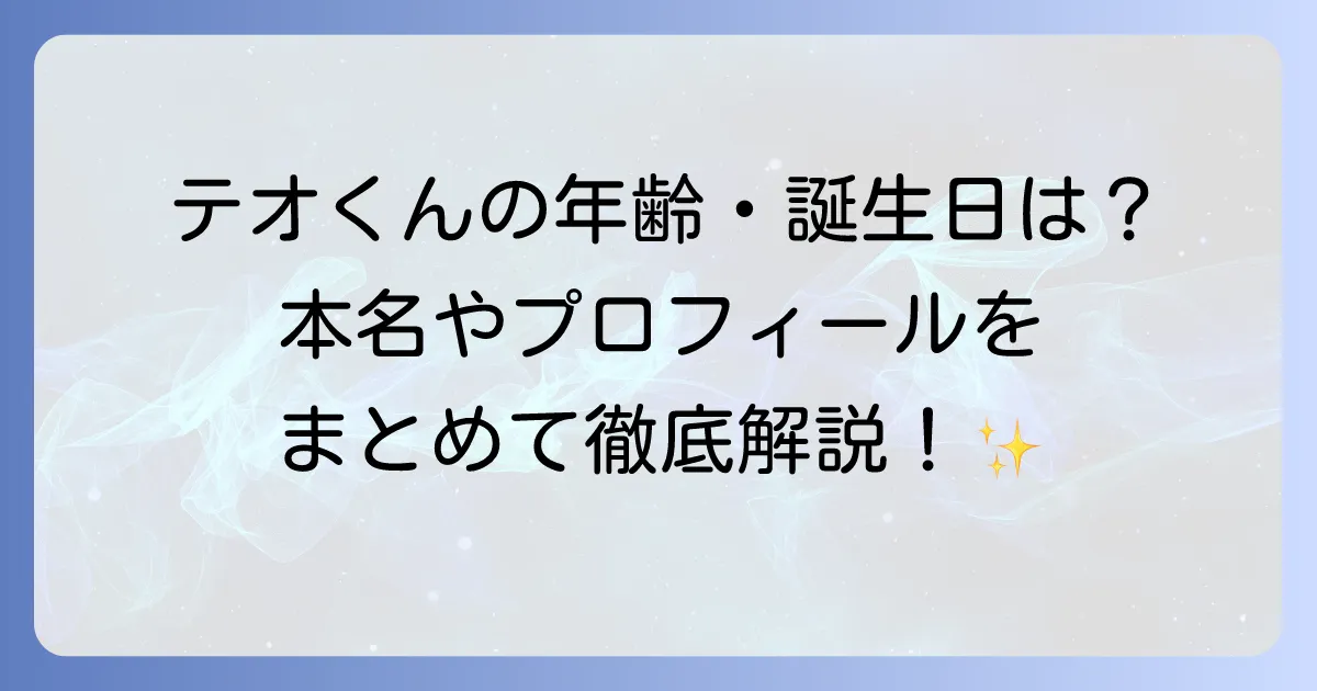 テオくんの年齢は？誕生日やプロフィール、スカイピースでの活動を徹底解説！
