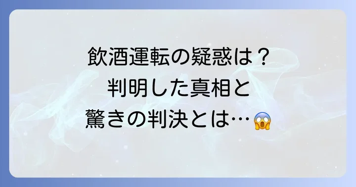 事故の真相と法的判断：飲酒運転の有無と死亡原因