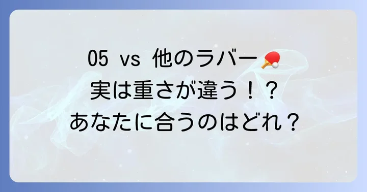 他のテナジーシリーズや他社ラバーとの重さ比較