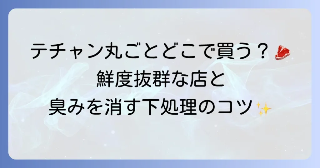 テチャンは丸ごとどこで売ってる？新鮮な牛大腸の購入方法と下処理の徹底解説