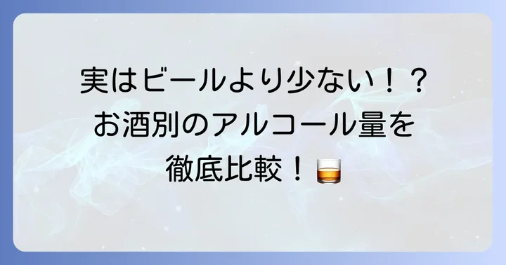 他のお酒と比べてテキーラはアルコール量が多い？