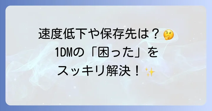 1DM利用時のよくある疑問を解決