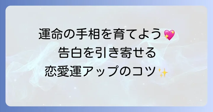 告白される手相を育み、恋愛運を高めるコツ