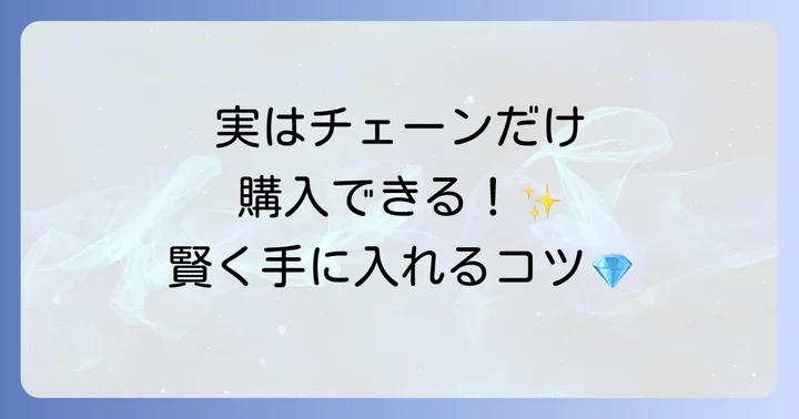 ティファニーのチェーンだけ購入は可能？その魅力と賢い購入方法