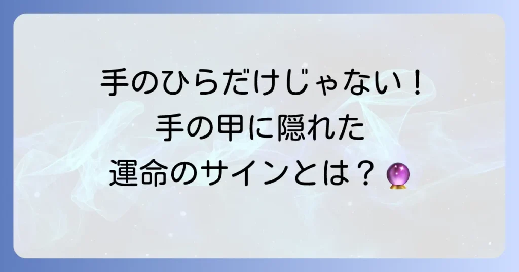 手の甲の手相の真実とは？隠された意味と運勢の読み方を徹底解説