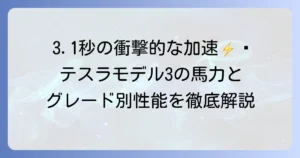 テスラモデル3の馬力を徹底解説！グレードごとの性能と驚きの加速体験