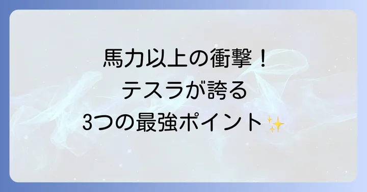 馬力だけじゃない！テスラモデル3の総合的な魅力