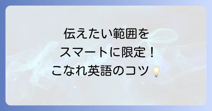 意見や範囲を限定する英語表現
