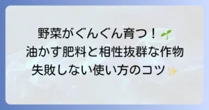 油かす肥料と相性の良い作物とは？効果的な使い方と注意点を徹底解説
