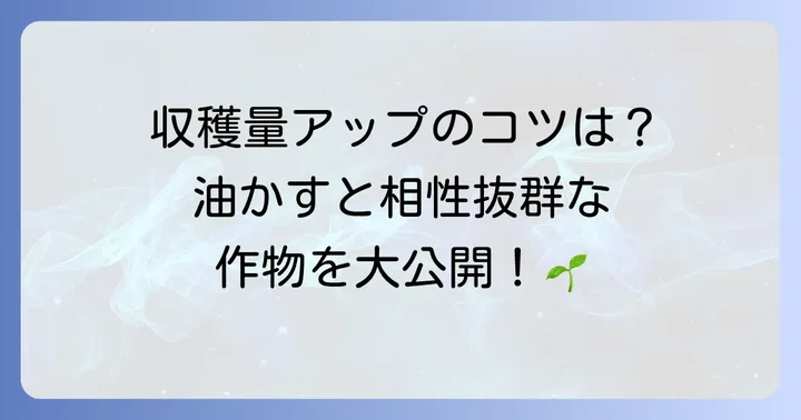 油かす肥料と相性の良い作物【具体例と理由】