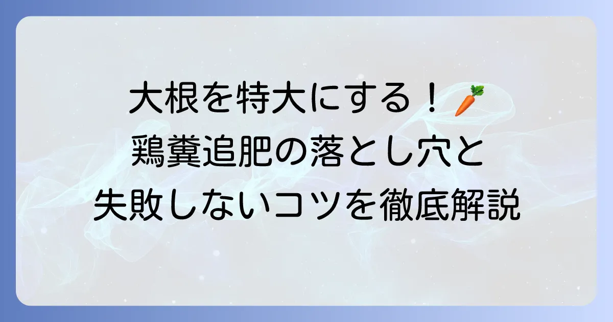 大根の追肥に鶏糞を使うコツと注意点！失敗しないための徹底解説