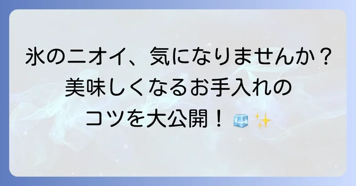 氷の味やニオイが気になるときの解決策