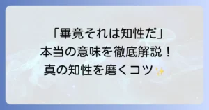 「畢竟それは知性だ」の意味を徹底解説！真の知性を磨き人生を豊かにする方法