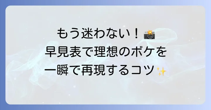 被写界深度早見表とは?そのメリットと活用方法