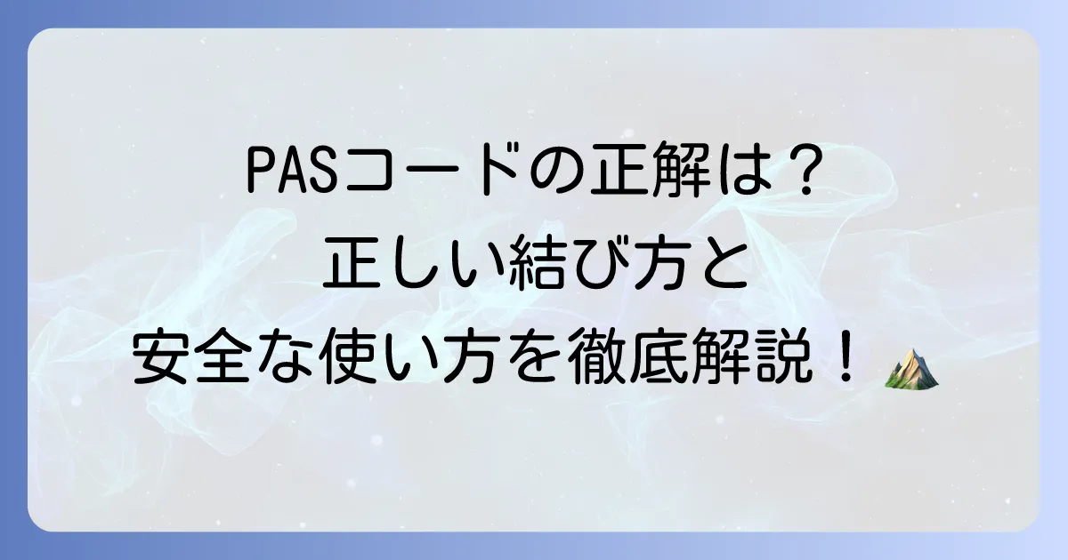 PAS紐の正しい結び方の徹底解説！安全な使い方から選び方まで