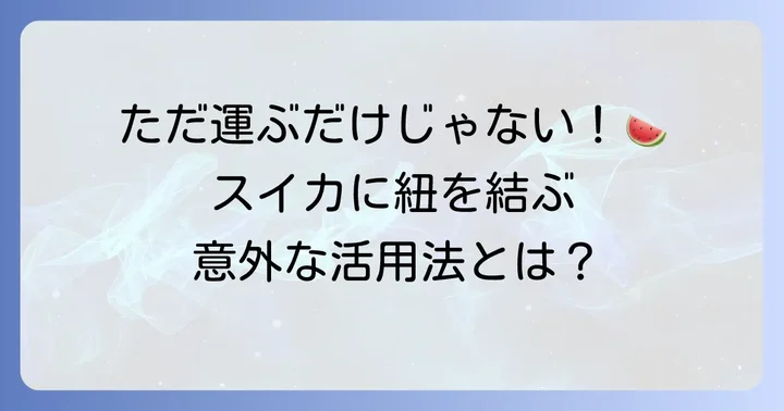 なぜスイカに紐を結ぶ必要があるのか？