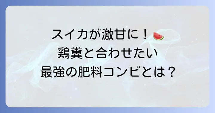 甘くて美味しいスイカを育てるための肥料選びと組み合わせ