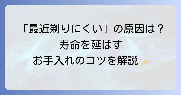 切れ味を長持ちさせる!電気シェーバーの正しいお手入れ方法