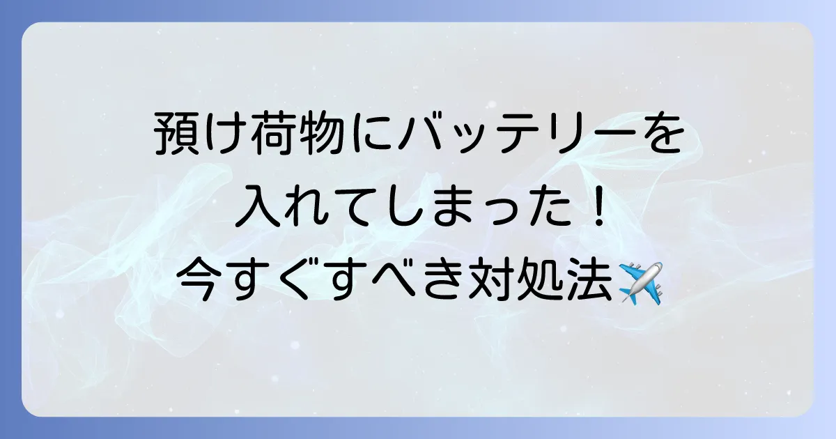 モバイルバッテリーを飛行機に預けてしまった！国内線での正しい対処法と持ち込みルール
