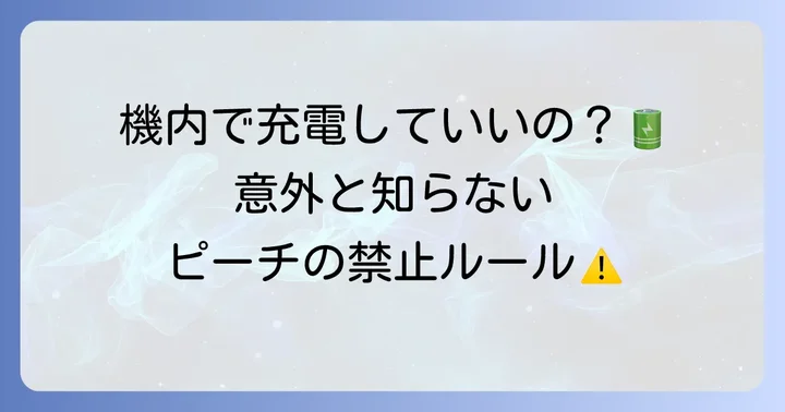 ピーチ機内でのモバイルバッテリー使用に関するルール