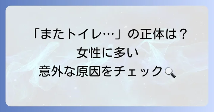 女性に多い頻尿の悩みとは？その原因を理解しよう