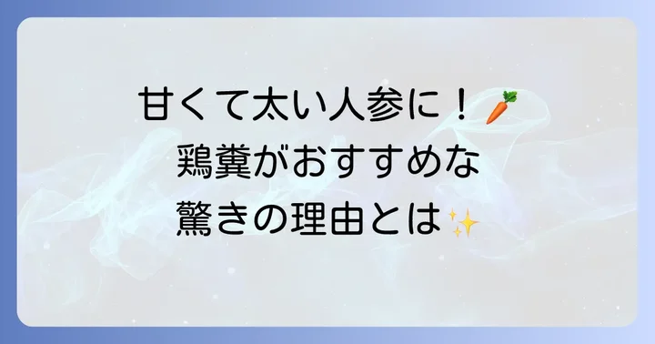 人参栽培に鶏糞がおすすめな理由と期待できる効果