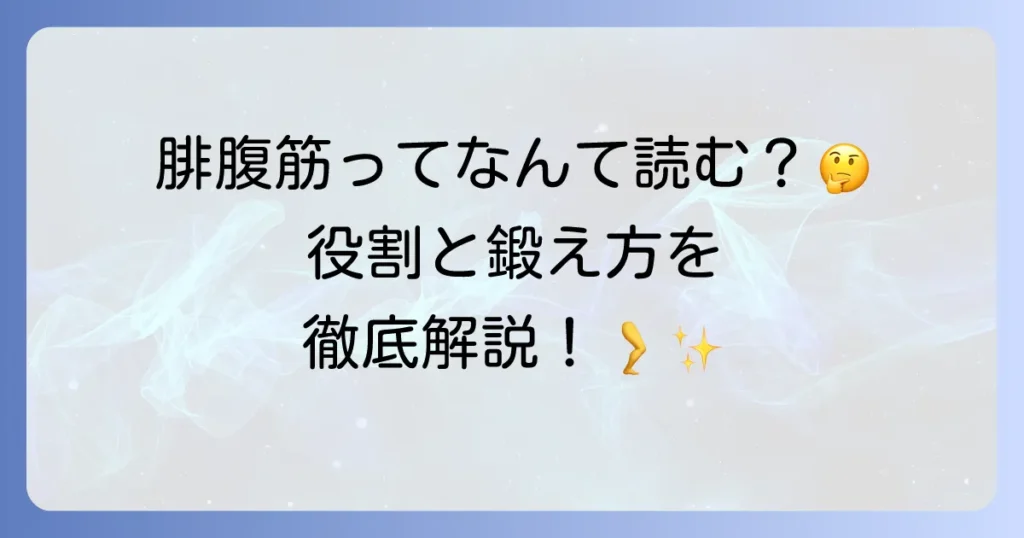 腓腹筋の読み方は？正しい発音と役割、鍛え方まで徹底解説！