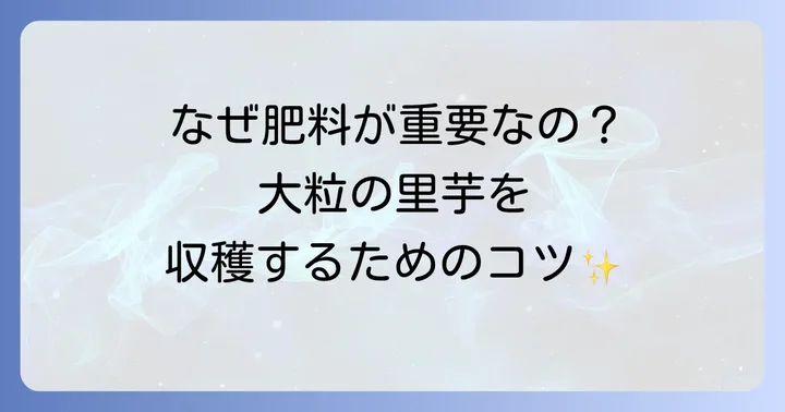 里芋栽培で肥料が大切な理由とは?