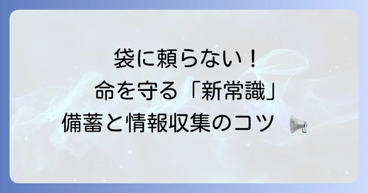非常用持ち出し袋の代わりに準備すべきものと情報収集
