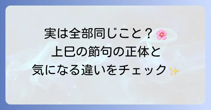 上巳の節句とは？桃の節句・ひな祭りとの違い