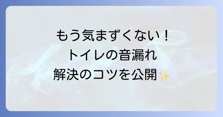 トイレ引き戸の音漏れで悩んでいませんか？